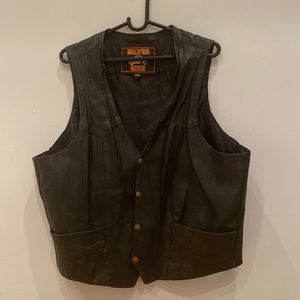 Silver Bike genuine leather motorcycle vest XXXL